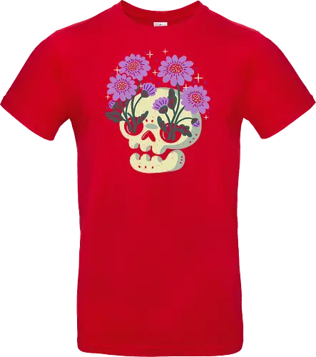Skull with Purple Flowers