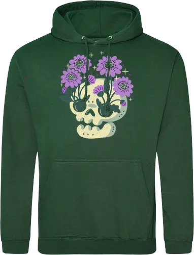 Skull with Purple Flowers