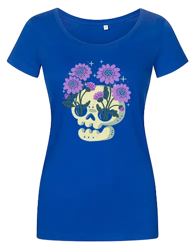 Skull with Purple Flowers