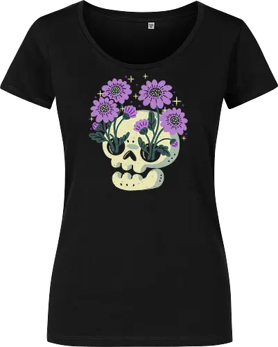 Skull with Purple Flowers
