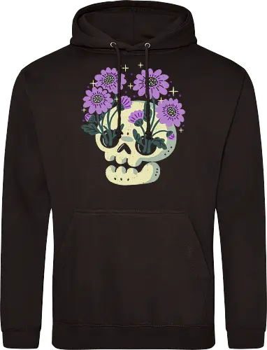 Skull with Purple Flowers