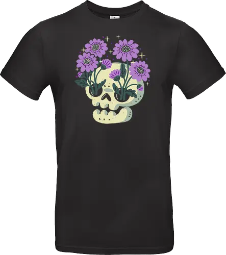 Skull with Purple Flowers