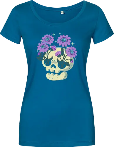 Skull with Purple Flowers