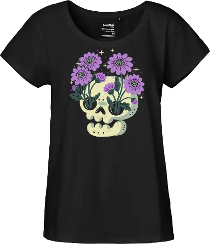 Skull with Purple Flowers