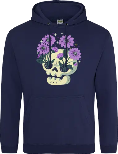 Skull with Purple Flowers