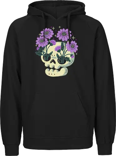 Skull with Purple Flowers