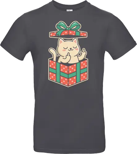 "Surprise Me" Funny Rude Cat in Gift Box Graphic