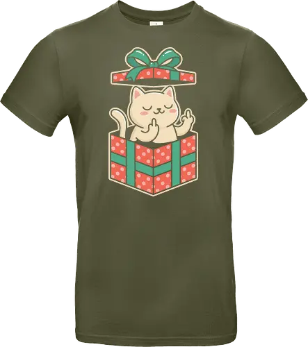 "Surprise Me" Funny Rude Cat in Gift Box Graphic