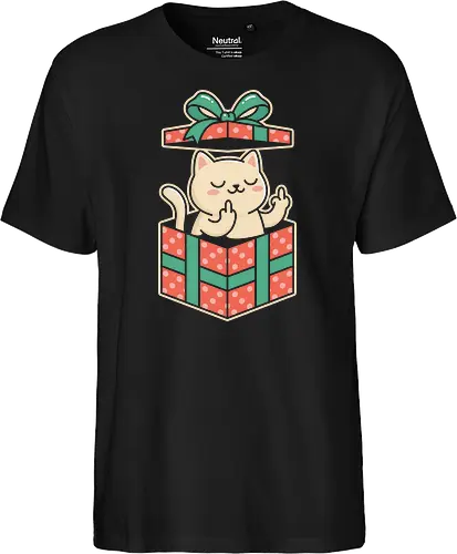 "Surprise Me" Funny Rude Cat in Gift Box Graphic