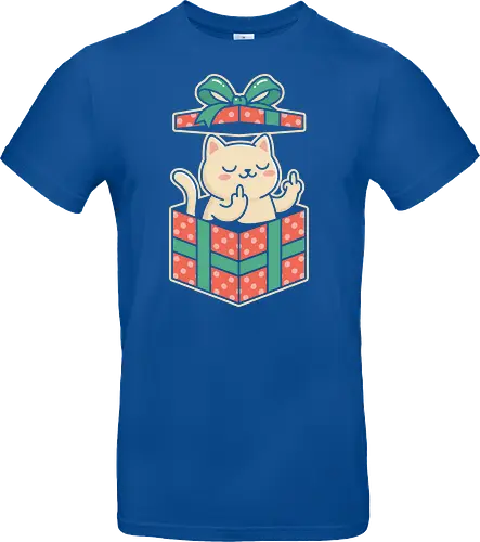 "Surprise Me" Funny Rude Cat in Gift Box Graphic