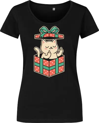 "Surprise Me" Funny Rude Cat in Gift Box Graphic