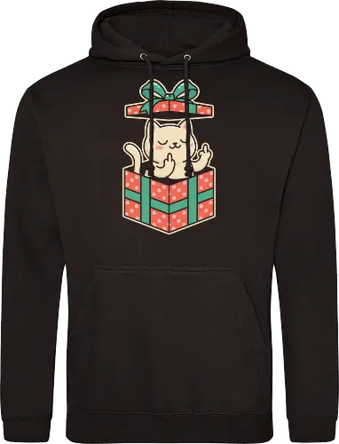 "Surprise Me" Funny Rude Cat in Gift Box Graphic