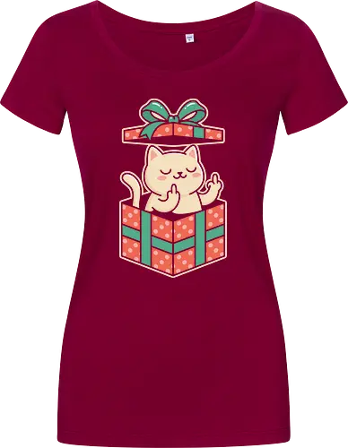 "Surprise Me" Funny Rude Cat in Gift Box Graphic