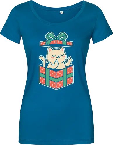 "Surprise Me" Funny Rude Cat in Gift Box Graphic