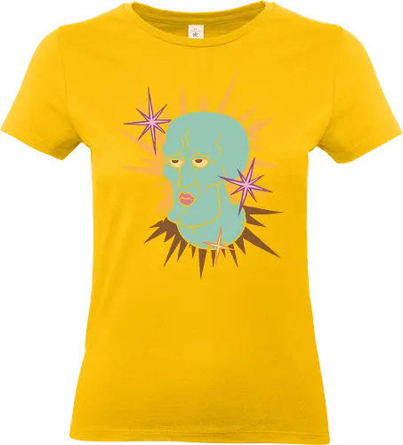 Handsome Face - trendy irony streetwear, handsome squidward illustration, handsome squidward shirt, funny cartoon meme t-shirt, chiseled face graphic tee, handsome face aesthetic clothing, ironic meme streetwear, 90s cartoon nostalgia top, funny sarcastic t-shirt, squidward tentacles fan merch, bold sunburst graphic tee, handsome squidward parody, teal and gold character shirt, viral internet meme apparel, humorous gift for friends, aesthetic cartoon face top, retro meme fashion, cynical neighbor t-shirt, funny pop culture merch - Standard T-Shirt (Women)