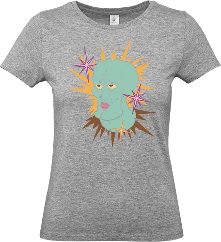 Handsome Face - trendy irony streetwear, handsome squidward illustration, handsome squidward shirt, funny cartoon meme t-shirt, chiseled face graphic tee, handsome face aesthetic clothing, ironic meme streetwear, 90s cartoon nostalgia top, funny sarcastic t-shirt, squidward tentacles fan merch, bold sunburst graphic tee, handsome squidward parody, teal and gold character shirt, viral internet meme apparel, humorous gift for friends, aesthetic cartoon face top, retro meme fashion, cynical neighbor t-shirt, funny pop culture merch - Standard T-Shirt (Women)