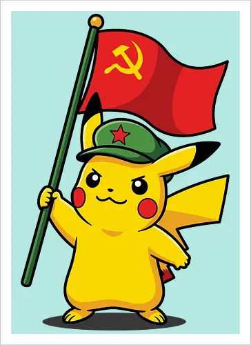 "Comrade Mouse" Funny Revolutionary Anime Mashup Graphic