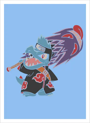 "Shark Shinobi" Totodile x Kisame Akatsuki Mashup Anime Graphic