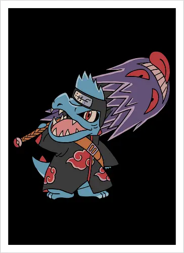 "Shark Shinobi" Totodile x Kisame Akatsuki Mashup Anime Graphic