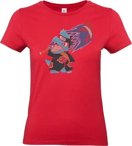 "Shark Shinobi" Totodile x Kisame Akatsuki Mashup Anime Graphic - totodile kisame shirt, akatsuki totodile graphic tee, funny anime crossover clothing, water type shinobi design, naruto mashup t-shirt, samehada apparel, hidden mist merch, tactical shirt, kisame hoshigaki parody shirt, blue crocodile ninja top, red cloud cloak t-shirt, unique anime fan gift, totodile akatsuki streetwear, anime monster mashup, pocket monster ninja gear, shark shinobi t-shirt, shonen jump parody apparel, japanese pop culture clothing, cool anime character tee - Standard T-Shirt (Women)