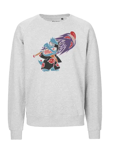 "Shark Shinobi" Totodile x Kisame Akatsuki Mashup Anime Graphic - totodile kisame shirt, akatsuki totodile graphic tee, funny anime crossover clothing, water type shinobi design, naruto mashup t-shirt, samehada apparel, hidden mist merch, tactical shirt, kisame hoshigaki parody shirt, blue crocodile ninja top, red cloud cloak t-shirt, unique anime fan gift, totodile akatsuki streetwear, anime monster mashup, pocket monster ninja gear, shark shinobi t-shirt, shonen jump parody apparel, japanese pop culture clothing, cool anime character tee - Fairtrade Sweatshirt