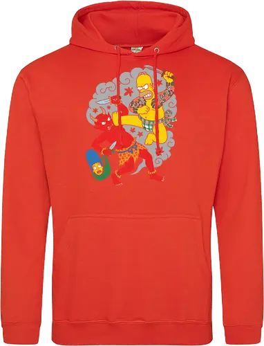 Homer vs. Oni" Japanese Traditional Tattoo Style 