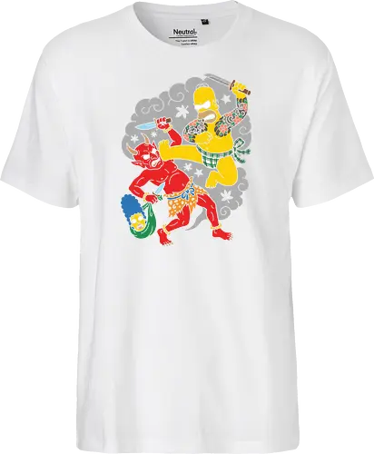 Homer vs. Oni" Japanese Traditional Tattoo Style 