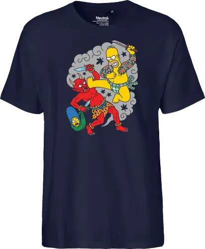 Homer vs. Oni" Japanese Traditional Tattoo Style 