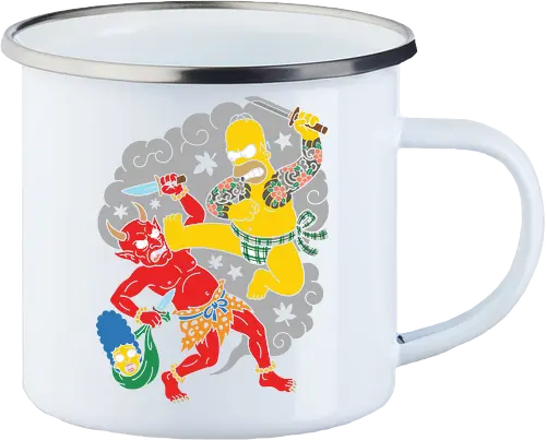 Homer vs. Oni" Japanese Traditional Tattoo Style 