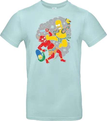 Homer vs. Oni" Japanese Traditional Tattoo Style 