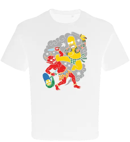 Homer vs. Oni" Japanese Traditional Tattoo Style 