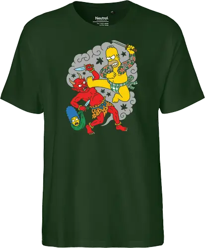 Homer vs. Oni" Japanese Traditional Tattoo Style 