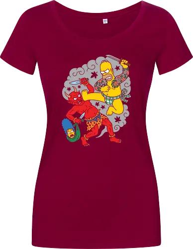 Homer vs. Oni" Japanese Traditional Tattoo Style 