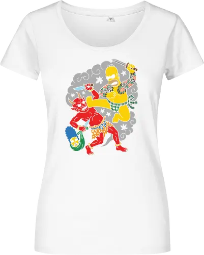 Homer vs. Oni" Japanese Traditional Tattoo Style 