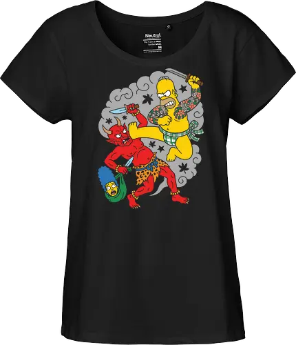 Homer vs. Oni" Japanese Traditional Tattoo Style 