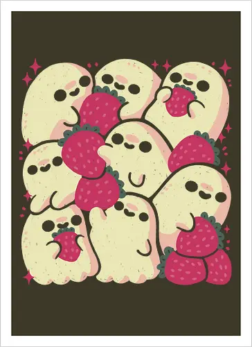 Spooky Cute Ghosts with Strawberries