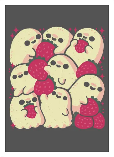 Spooky Cute Ghosts with Strawberries