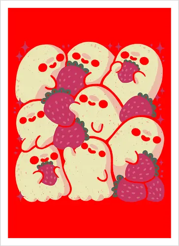 Spooky Cute Ghosts with Strawberries