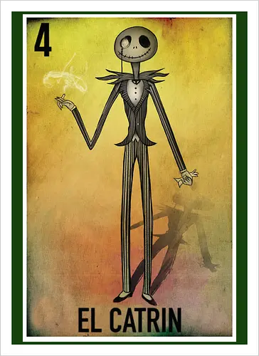 El Catrin - Jack Skellington Mexikanische Loteria