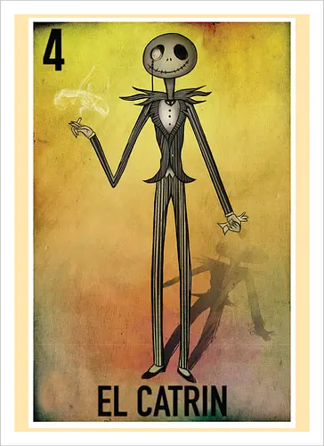 El Catrin - Jack Skellington Mexikanische Loteria