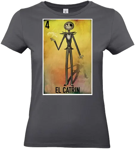 El Catrin - Jack Skellington Mexikanische Loteria - jack skellington t-shirt, el catrin, mexikanische loteria, tim burton kleidung, tag der toten, teetan, Nightmare, la catrina, mexikanische kultur, halloween town, danny elfman, volkskunst, kulturelles mashup, vintage kunst, kürbiskönig - Standard T-Shirt (Women)
