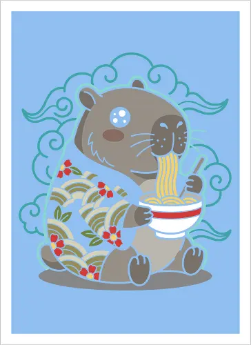 Ramen Capybara Kawaii Japanese Aesthetic Animal Graphic