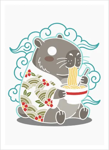 Ramen Capybara Kawaii Japanese Aesthetic Animal Graphic