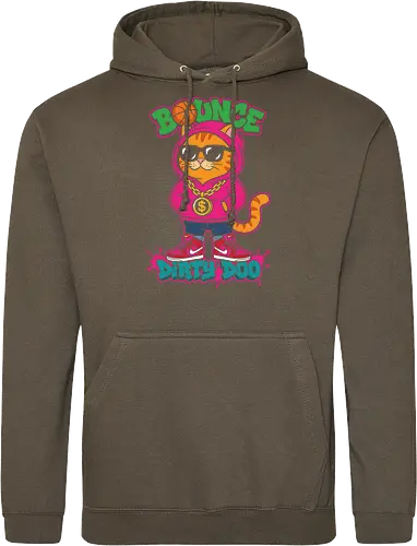 "Bounce Dirty Doo" Cool Streetwear Cat Hip-Hop Graphic