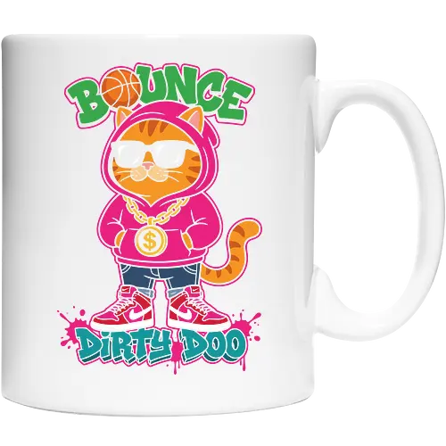 "Bounce Dirty Doo" Cool Streetwear Cat Hip-Hop Graphic