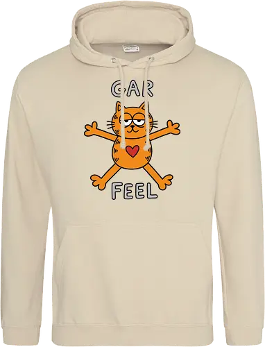 Gar Feel" Funny Sarcastic Orange Cat Hug Retro Graphic