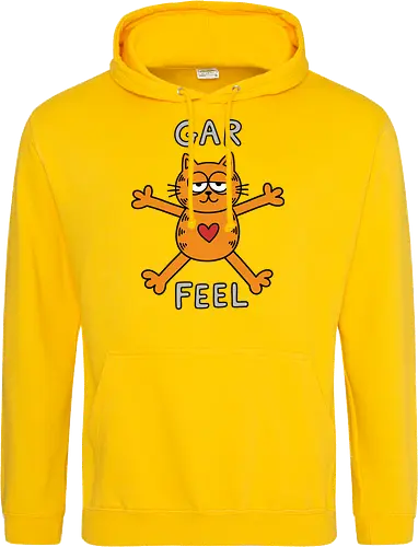 Gar Feel" Funny Sarcastic Orange Cat Hug Retro Graphic