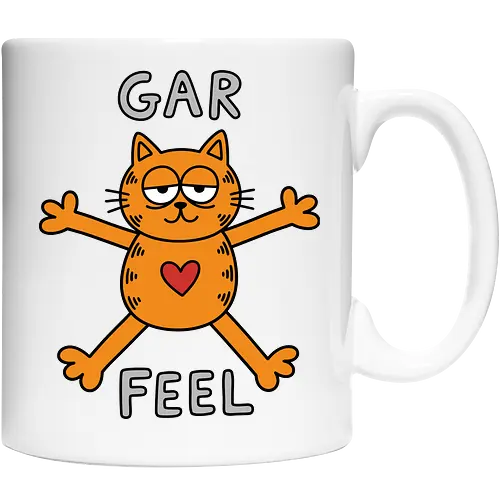 Gar Feel" Funny Sarcastic Orange Cat Hug Retro Graphic