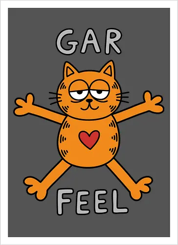 Gar Feel" Funny Sarcastic Orange Cat Hug Retro Graphic