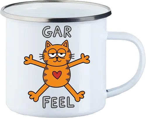 Gar Feel" Funny Sarcastic Orange Cat Hug Retro Graphic